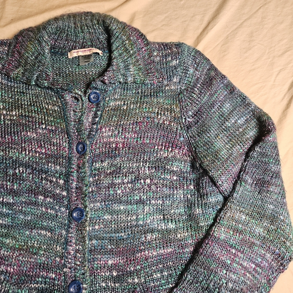 Allison Daley Petite M Multi-Color Cardigan Sweater Acrylic Cottagecore